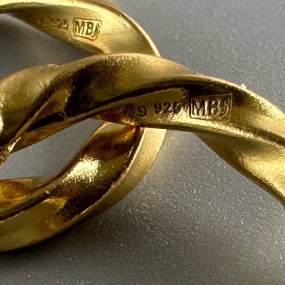 14K Gold Vermeil Twisted Huggie Hoop Earrings 12mm - Picture 5 of 11